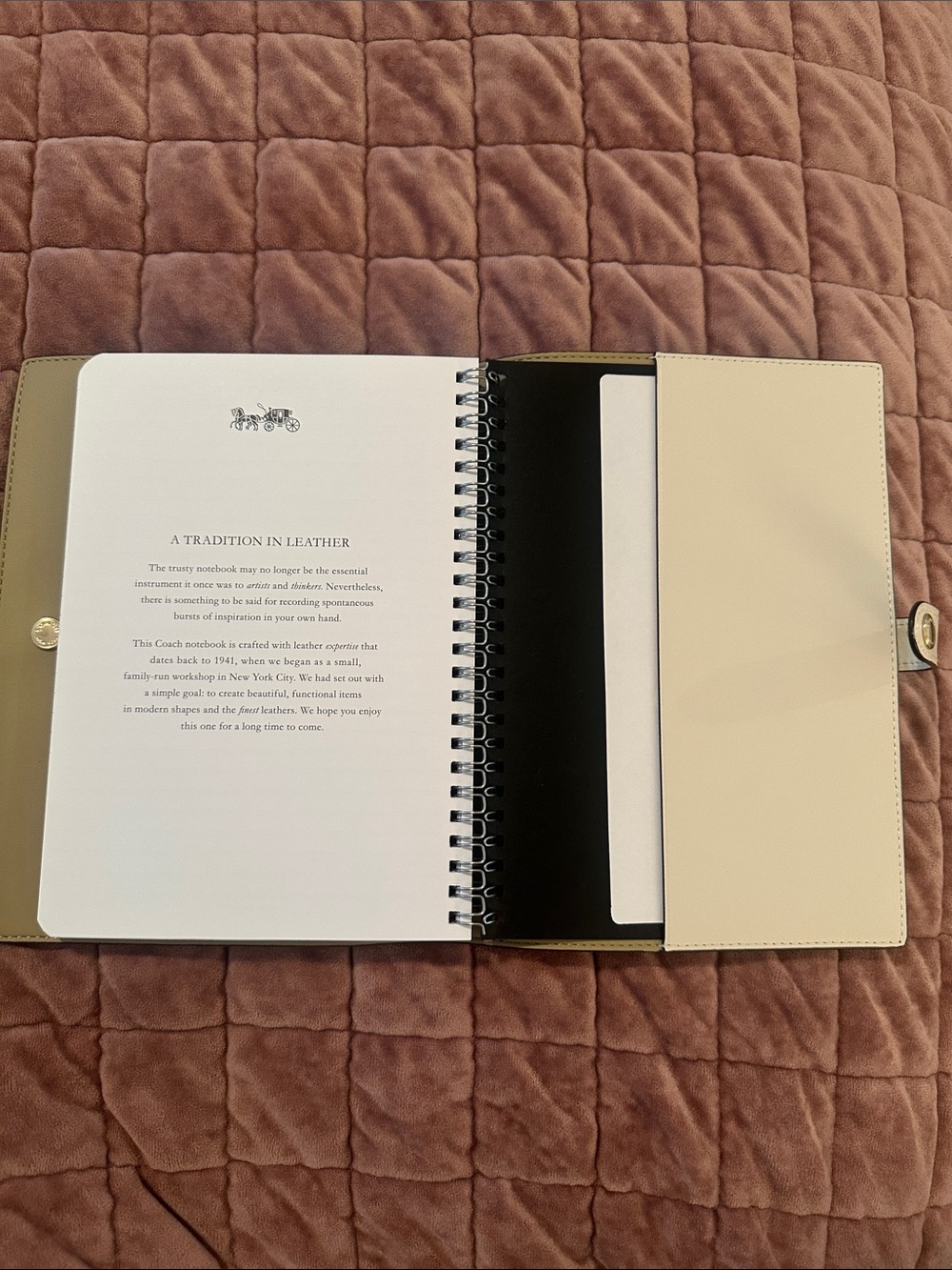 NEW Coach Leather Cream Color and Strawberry Print Notebook - Picture 5 of 12